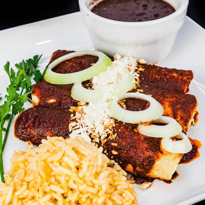 Enchiladas De Mole.