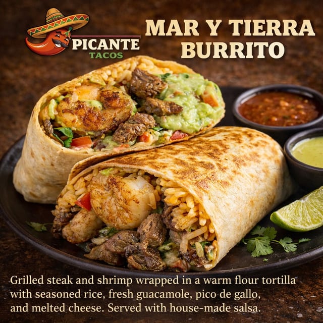 Mar y Tierra Burrito.