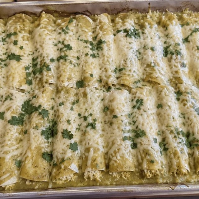 Enchiladas Platter Creamy Green Salsa.