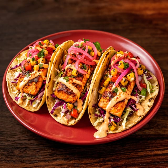 Salmon Tacos.